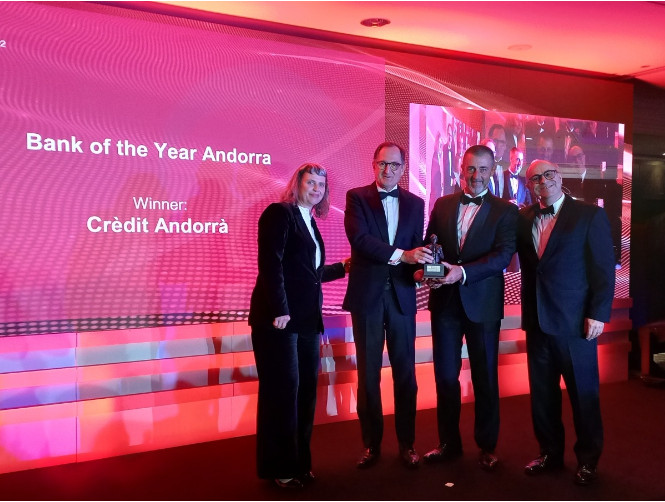 Crèdit Andorrà premiat com millor banc de l'any d'Andorra pel Grup Financial Times